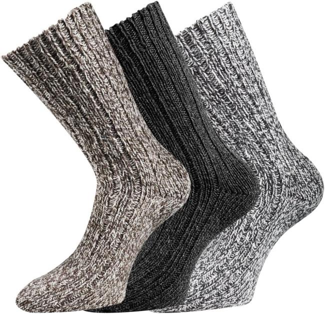 3 Paar TippTexx 24 superweiche Norwegersocken, farbig sortiert